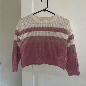 Striped Pink and Cream Women's Sweater